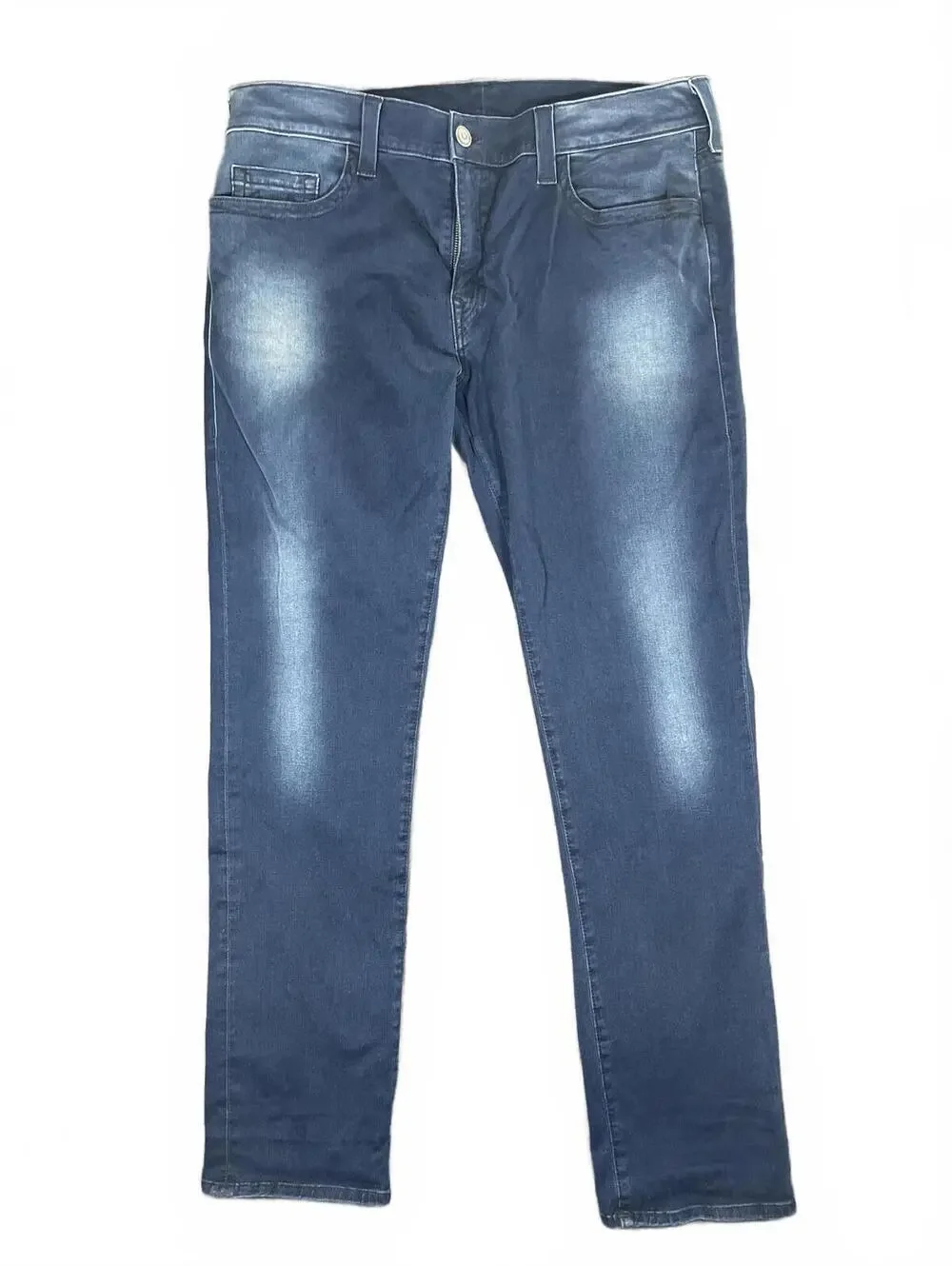 True Religion Geno Relaxed Slim Blue Denim Men's Jeans No Flap- Size 42